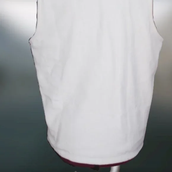 Lands' End Warm White Zip Front Fleece Vest Normcore Neutral Comfy Basic - Picture 4 of 9